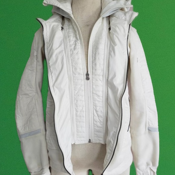 LULULEMON FLEECY KEEN II QUILTED JACKET REMOVABLE HOOD SZ 4 - Picture 7 of 12